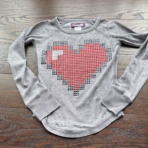OshKosh B'gosh Kids Gray and Red Heart Long Sleeve Tee